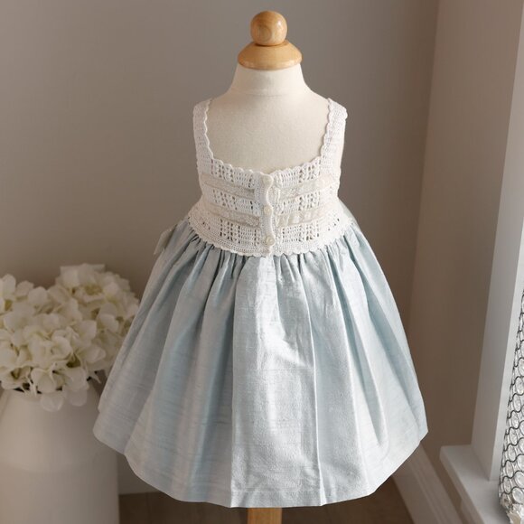 Dupioni Silk and 100% Cotton Crochet Dress Boutique Rare Find GORGEOUS NWT - Picture 6 of 7